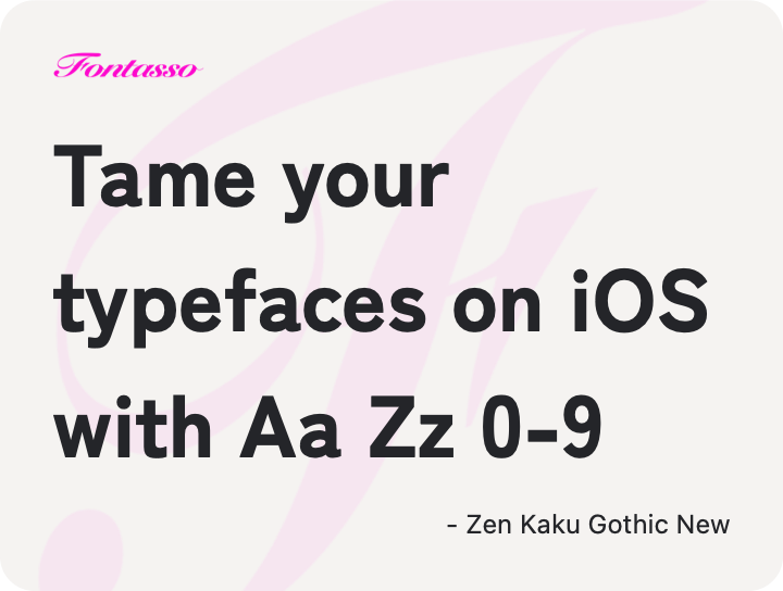 Zen Kaku Gothic New specimen