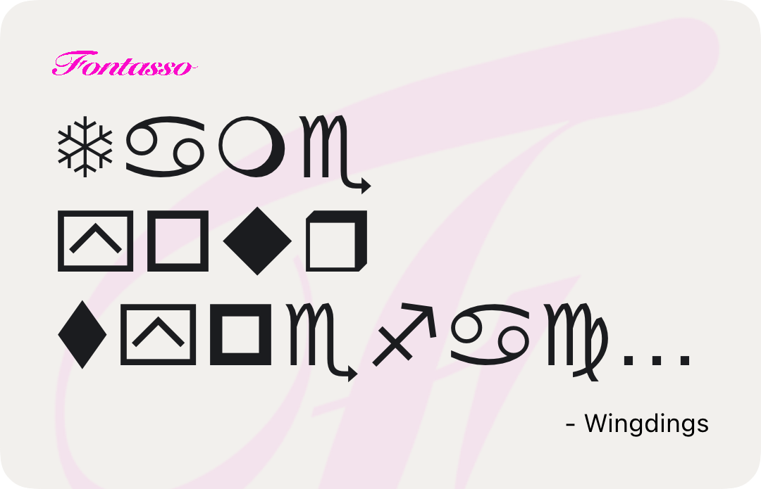 Wingdings specimen
