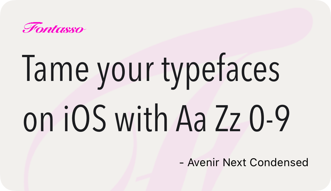 Avenir Next Condensed specimen